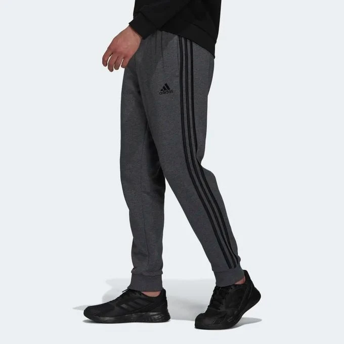 ADIDAS Men's ESSENTIALS TERRY TAPERED CUFF STRIPES PANTS